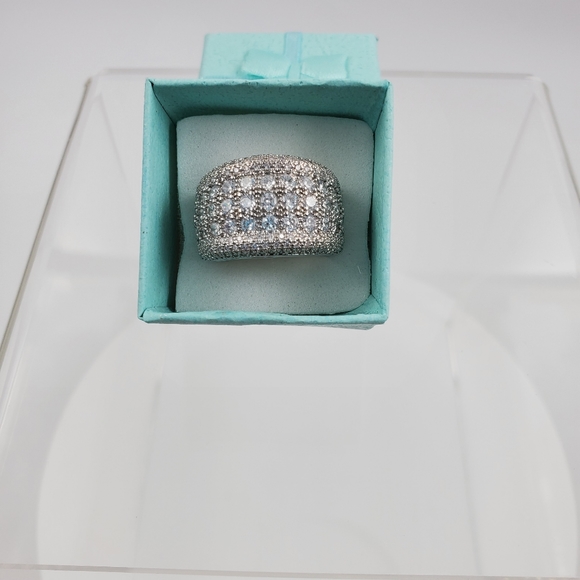 Shop the Latest Platinum Plated Simulated Diamonds Ring - Picture 7 of 7